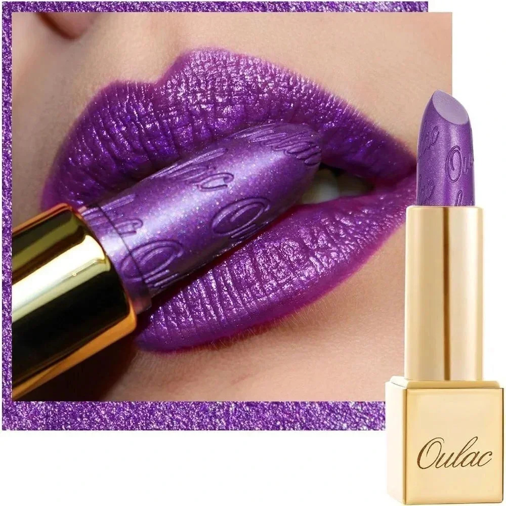 Oulac Metallic Glitter Purple Lipstick  for Women 4.3 g/0.15 oz (Royal Sash(16))